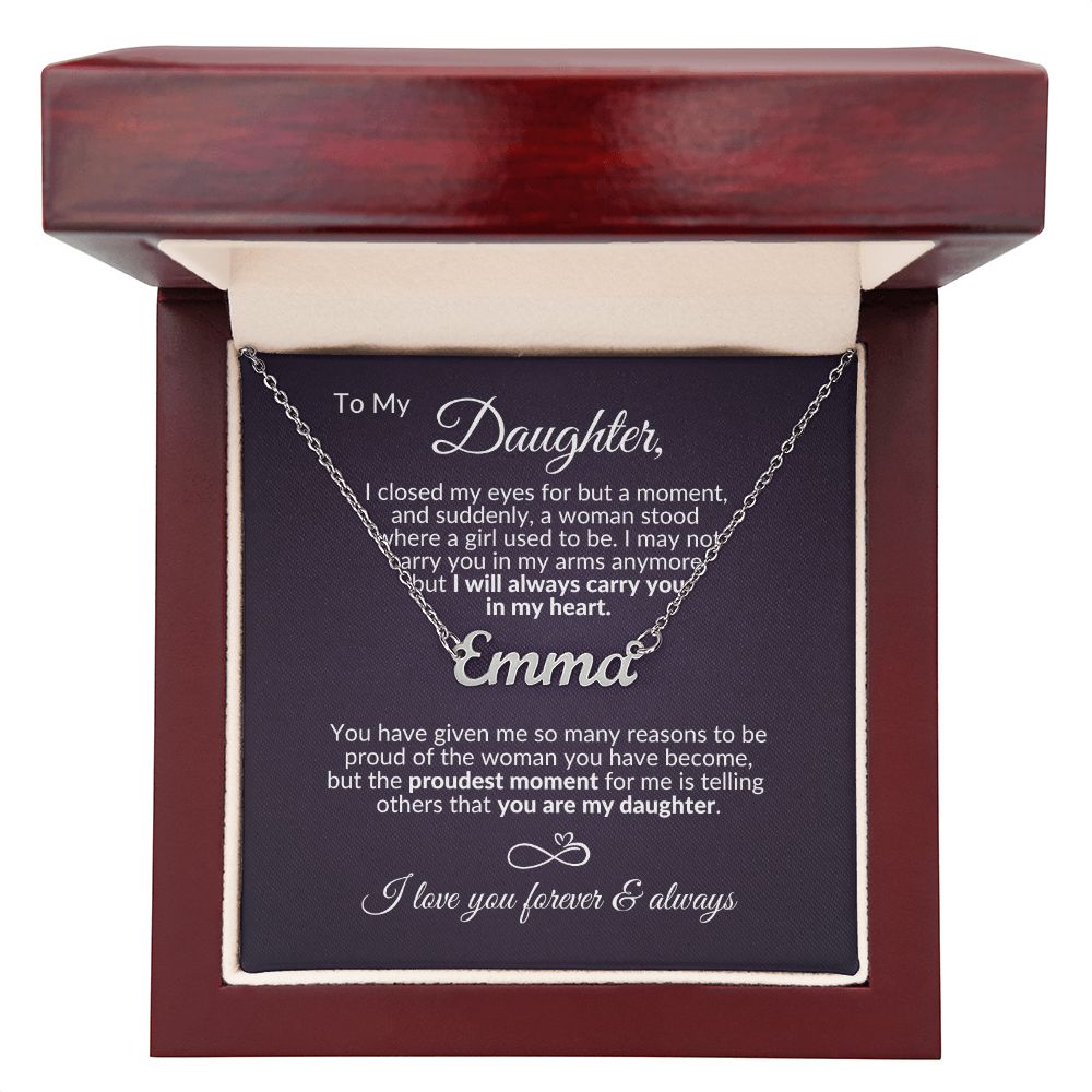 To My Daughter | Personalized Name Necklace | Proudest Moment