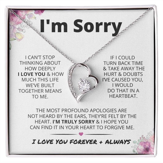 I'm Sorry | Apology Gift for Wife, Soulmate, Girlfriend | Forever Love Necklace