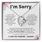 I'm Sorry | Apology Gift for Wife, Soulmate, Girlfriend | Forever Love Necklace