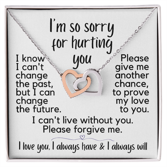 I'm So Sorry for Hurting You | Interlocking Hearts Necklace
