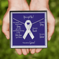 Lung Cancer Warrior | Ribbon Necklace | Gift for Survivor, Fighter, Support