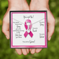 Breast Cancer Warrior | Ribbon Necklace | Gift for Mastectomy, Survivor, Fighter, Support