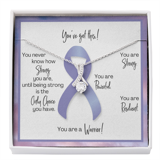 Esophageal Cancer Warrior | Ribbon Necklace | Gift for Support, Fighter, Survivor