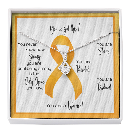 Appendix Cancer Warrior | Ribbon Necklace | Gift for Support, Fighter, Survivor