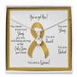 Childhood Cancer Warrior | Ribbon Necklace | Gift for Survivor, Fighter, Support