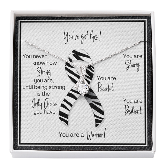 Carcinoid Cancer Warrior | Ribbon Necklace | Gift for Support, Survivor, Fighter