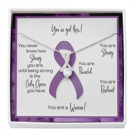 Hodgkin's Lymphoma Warrior | Ribbon Necklace | Gift for Support Survivor, Fighter