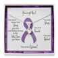 Hodgkin's Lymphoma Warrior | Ribbon Necklace | Gift for Support Survivor, Fighter
