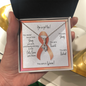 Uterine Cancer Warrior | Ribbon Necklace | Gift for Endometrial Cancer Support, Survivor, Fighter