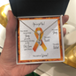 Leukemia Warrior | Ribbon Necklace | Gift for Survivor, Fighter, Support