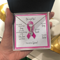 Breast Cancer Warrior | Ribbon Necklace | Gift for Mastectomy, Survivor, Fighter, Support