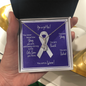 Lung Cancer Warrior | Ribbon Necklace | Gift for Survivor, Fighter, Support