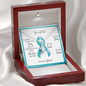 Ovarian Cancer Warrior | Ribbon Necklace | Gift for Survivor, Fighter, Support