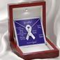 Lung Cancer Warrior | Ribbon Necklace | Gift for Survivor, Fighter, Support