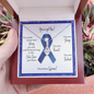 Colon Cancer Warrior | Ribbon Necklace | Gift for Survivor, Fighter, Support