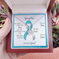 Cervical Cancer Warrior | Ribbon Necklace | Gift for Survivor, Fighter, Support