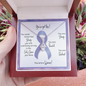 Stomach Cancer Warrior | Ribbon Necklace | Gift for Gastric Cancer, Eating Disorder Support