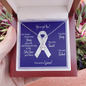 Lung Cancer Warrior | Ribbon Necklace | Gift for Survivor, Fighter, Support