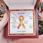 Leukemia Warrior | Ribbon Necklace | Gift for Survivor, Fighter, Support