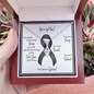 Skin Cancer Warrior | Ribbon Necklace | Gift for Melanoma Fighter, Survivor, Support