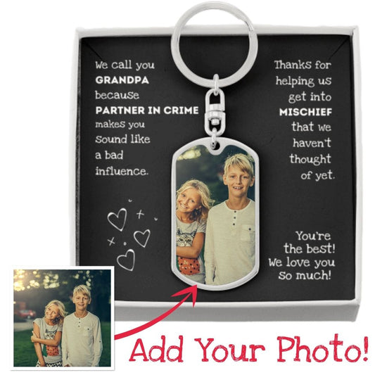 Custom Keychain for Grandpa | Personalized Photo Gift from Grandchildren