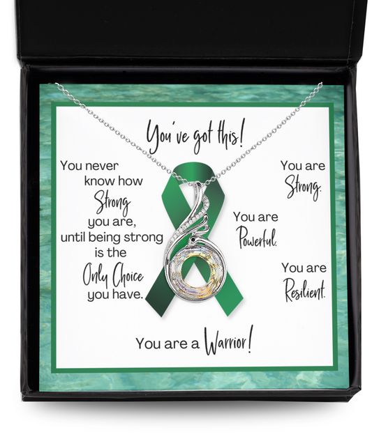 Liver Cancer Warrior  | Rising Phoenix Necklace | Gift for Support, Fighter, Survivor