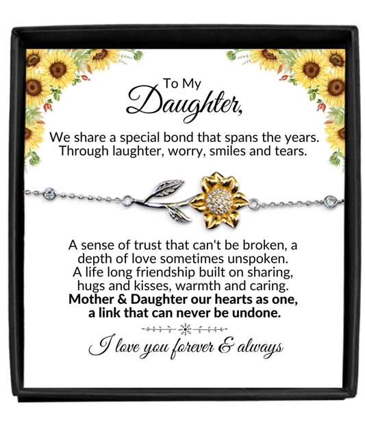 To My Daughter | Our Hearts As One | Sunflower Bracelet