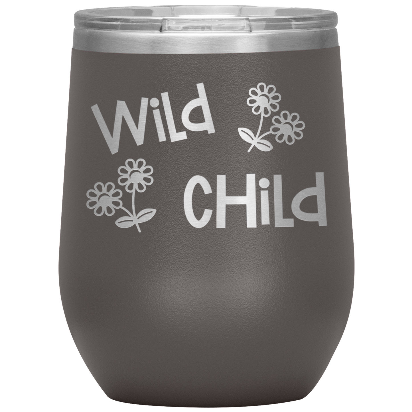 "Wild Child" 12 oz. Insulated Stainless Steel Wine Tumbler with Lid